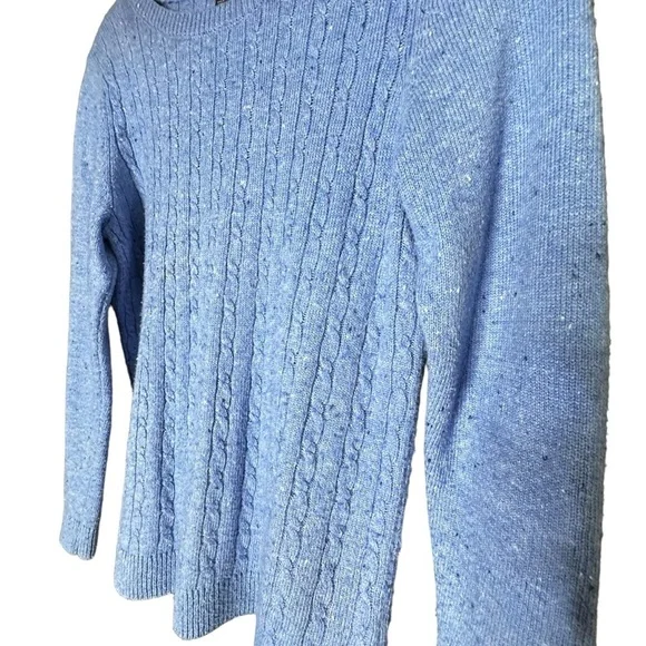 🔴 5 for $40 SALE! 
Talbots Petites Blue Cable Knit  Lightweight Sweater, sz Mp - Picture 5 of 12